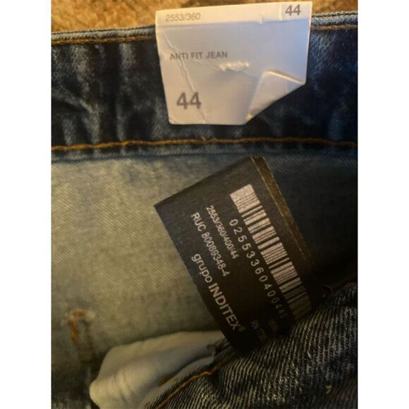 Zara Men's Relaxed Fit Jeans Size 44 Blue Medium Wash 5-Pocket Design - Picture 5 of 10